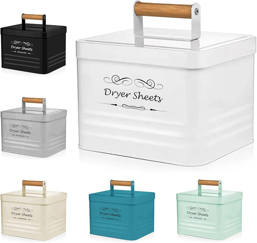 ELITAPRO Dryer Sheets Holder Modern Farmhouse Dryer Sheet Dispenser Container, Metal Dryer Sheet ... | Amazon (US)