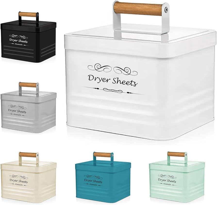 ELITAPRO Dryer Sheets Holder Modern Farmhouse Dryer Sheet Dispenser Container, Metal Dryer Sheet ... | Amazon (US)