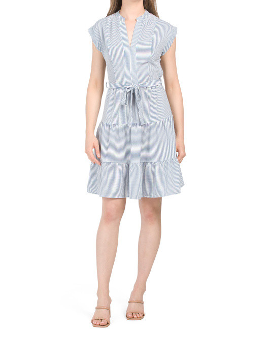 Mandarin Flounce Mini Dress | TJ Maxx