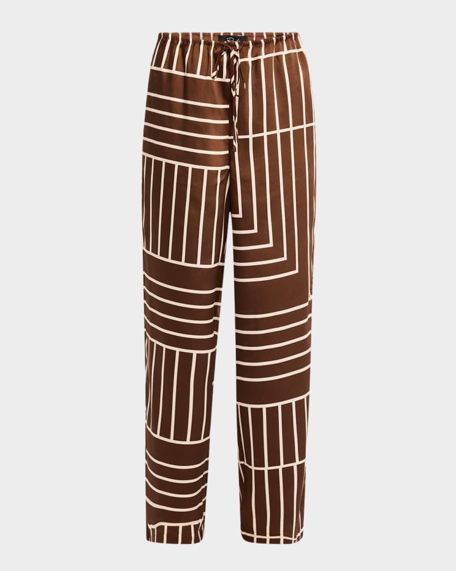 Rails Line Art Damani Satin Pants | Neiman Marcus