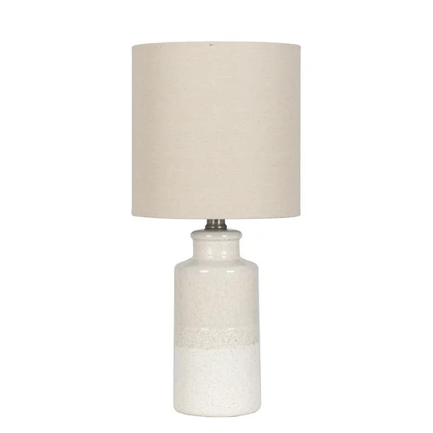 Mainstays 17" Reactive Glaze Ivory Textured Ceramic Table Lamp - Walmart.com | Walmart (US)