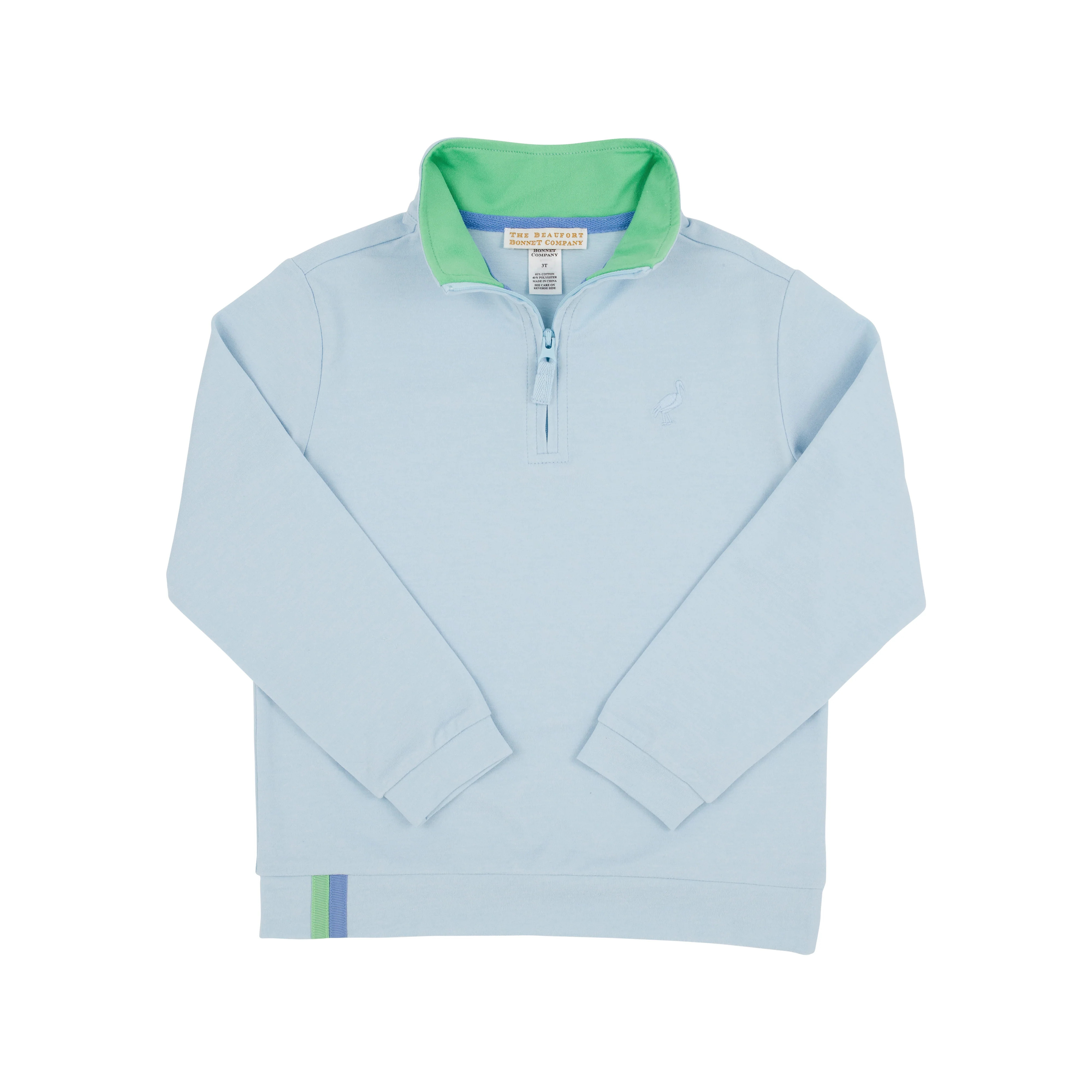 Prepletic™ Hayword Half-Zip (Unisex) - Buckhead Blue with Buckhead Blue Stork | The Beaufort Bonnet Company