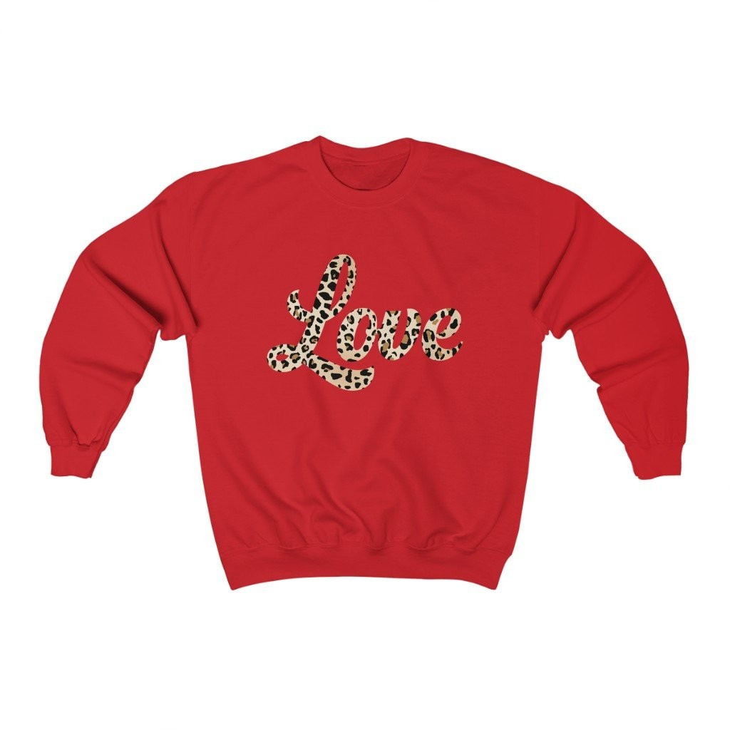 Leopard Love Valentine Unisex Crewneck Sweatshirt | Always Stylish Mama