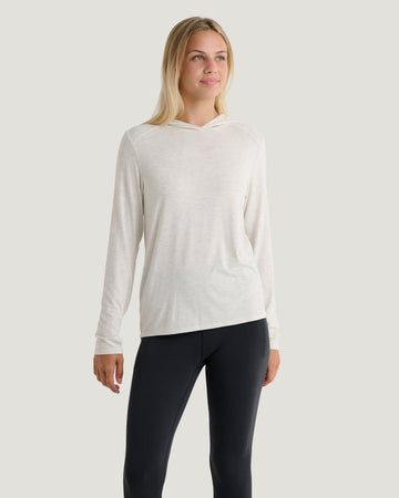 Women's Bamboo Shade Hoodie II - Off White Heather | Free Fly Apparel