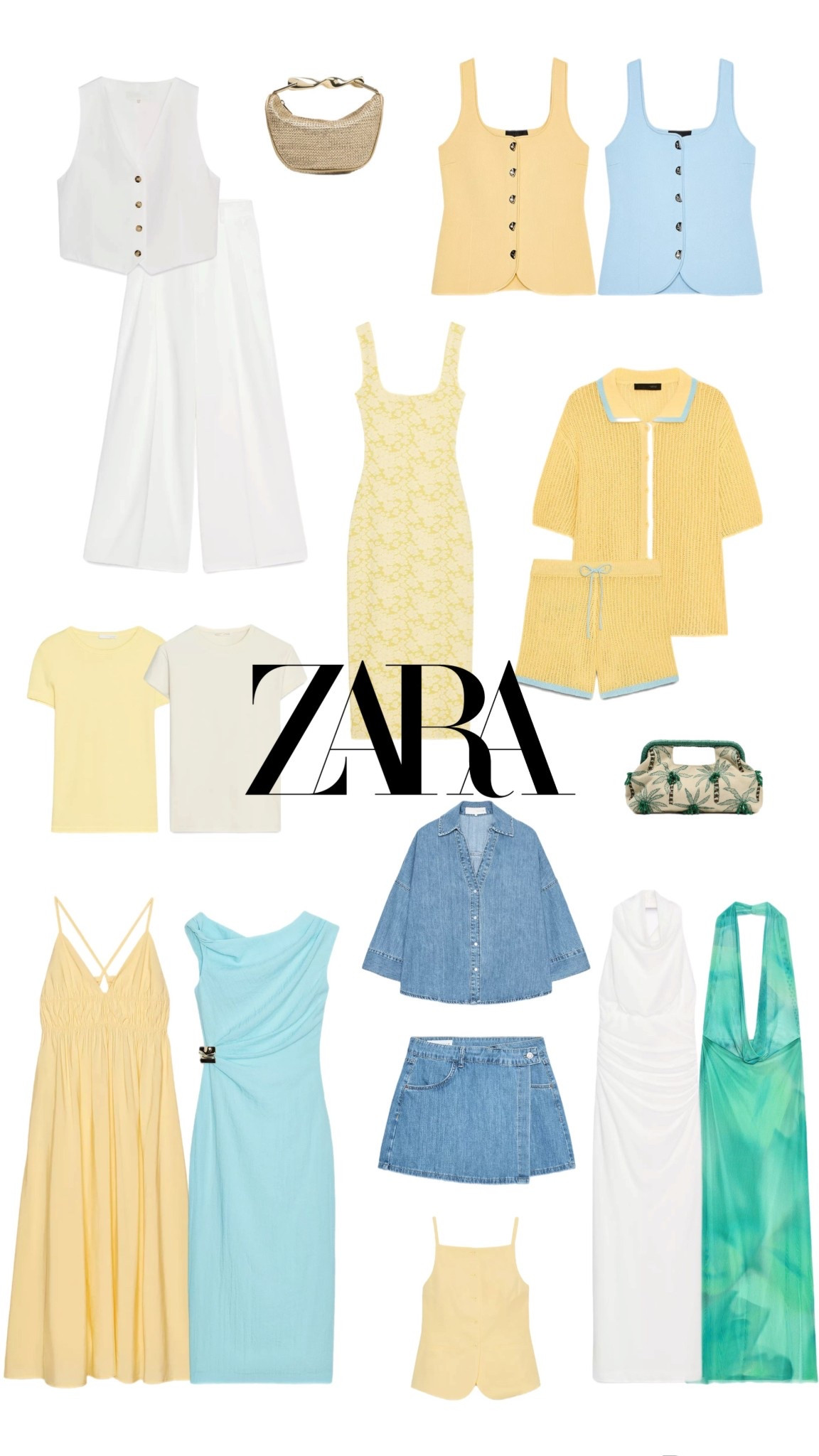 ZARA NEWNESS 🌴🐠🐚

new in at Zara holiday summer blue wedding guest dress yellow co-ord everyday brunch 