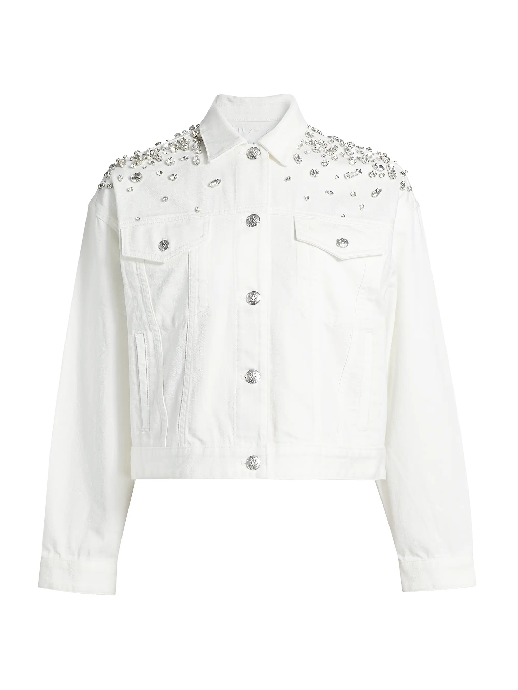 Elsa Embellished Cotton Denim Jacket | Saks Fifth Avenue