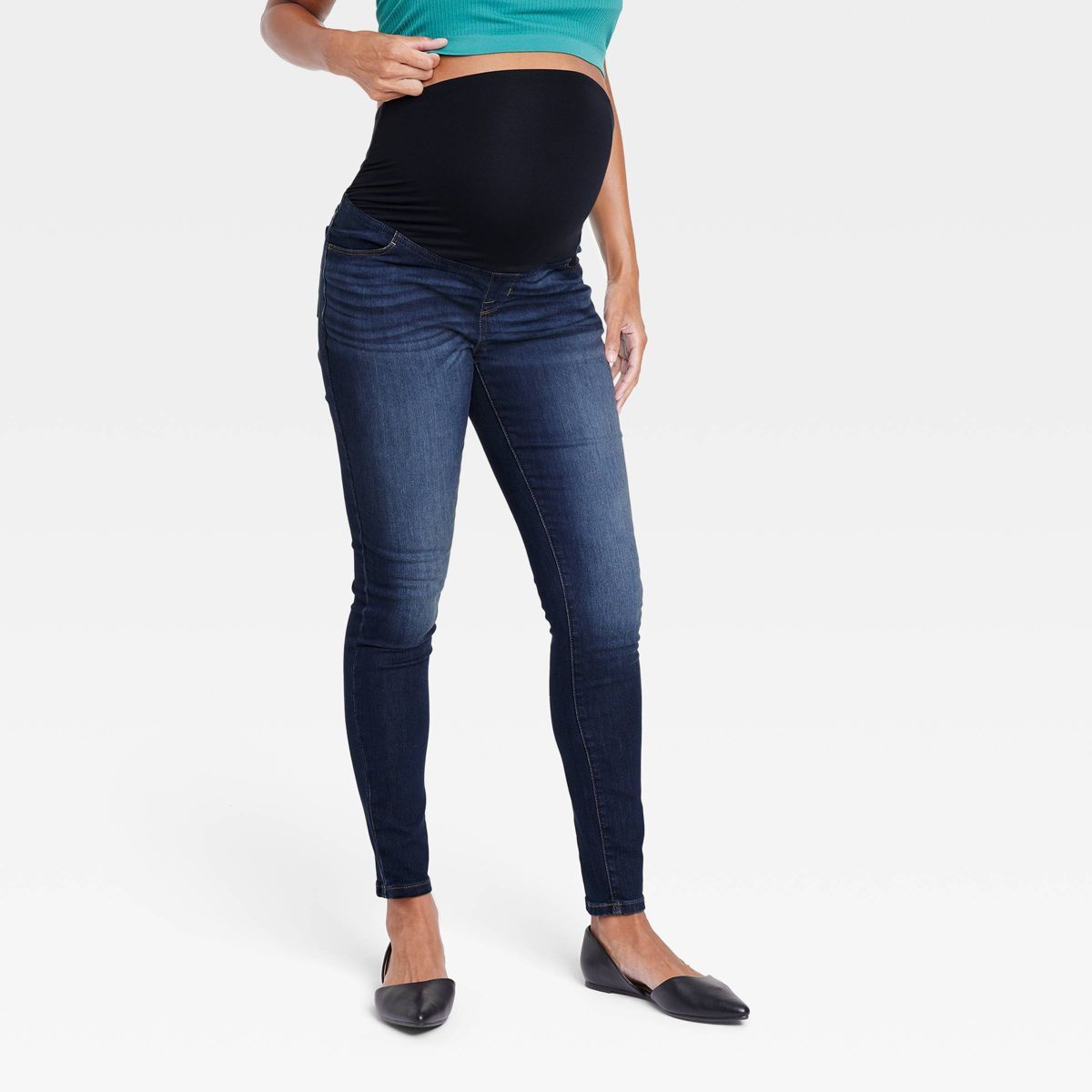 Over The Belly Dark Wash Skinny Maternity Jeans - Isabel Maternity by Ingrid & Isabel™ Dark Was... | Target