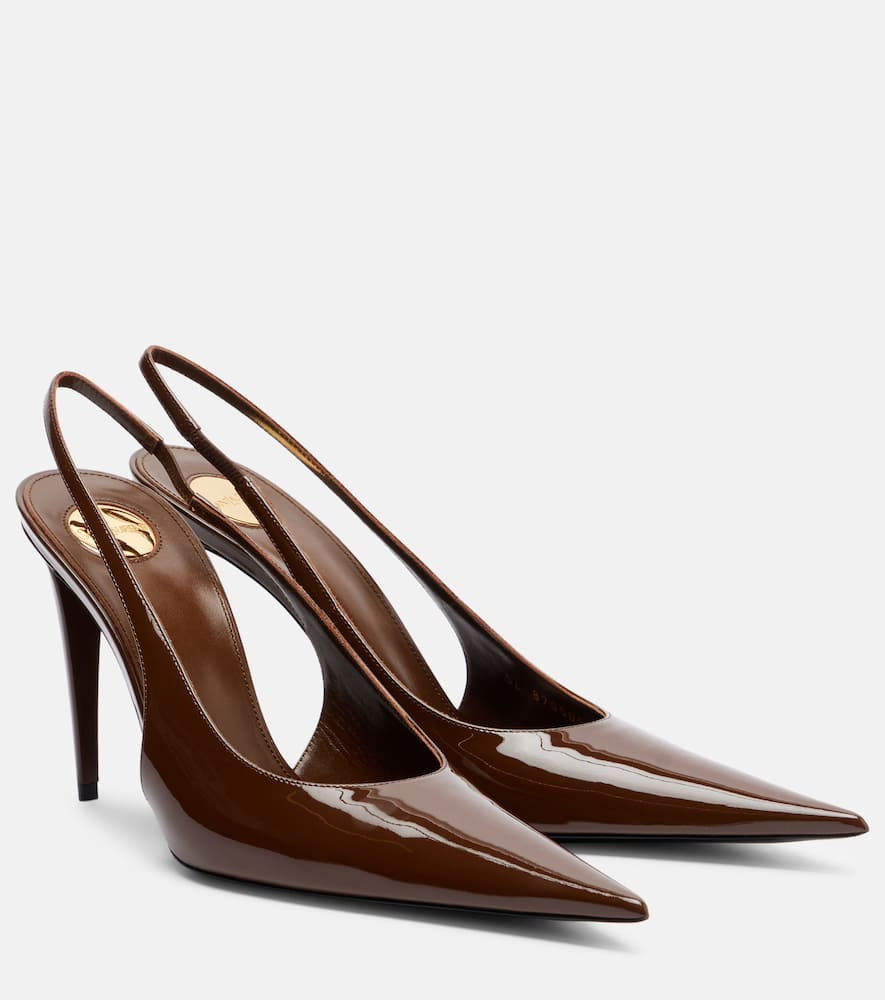 Saint Laurent Guermantes patent leather slingback pumps | Mytheresa (US/CA)