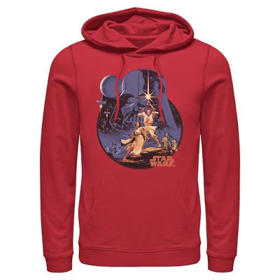 Mens Star Wars Stellar Scene Lightweight Hoodie - Red - X Large | Target