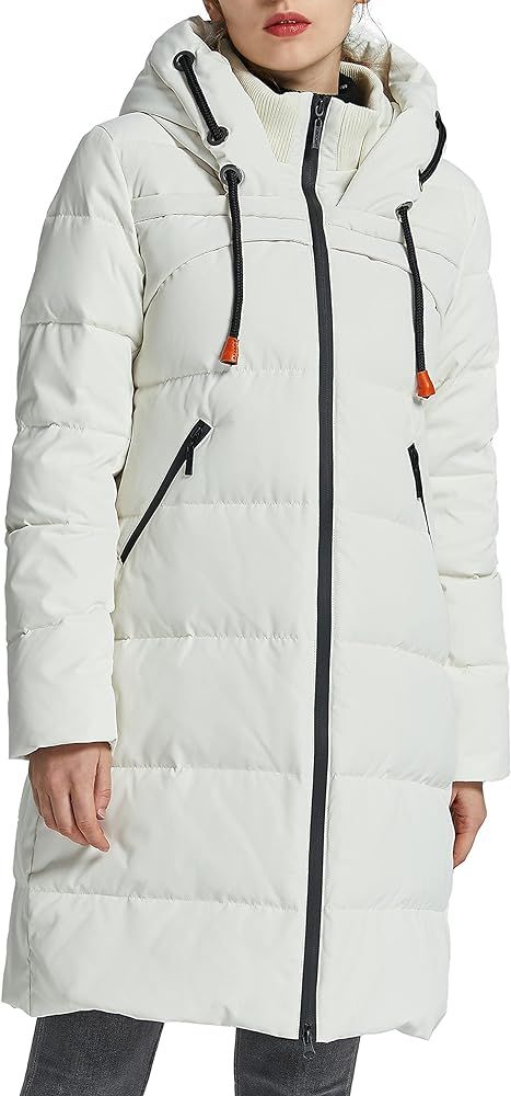 Orolay Women's Thickened Winter Down Coat Hooded Puffer Long Jacket with Pocket | Amazon (US)