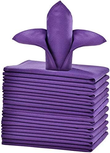 Cieltown Polyester Cloth Napkins 1-Dozen, Solid Washable Fabric Napkins Set of 12, Perfect for Weddi | Amazon (US)