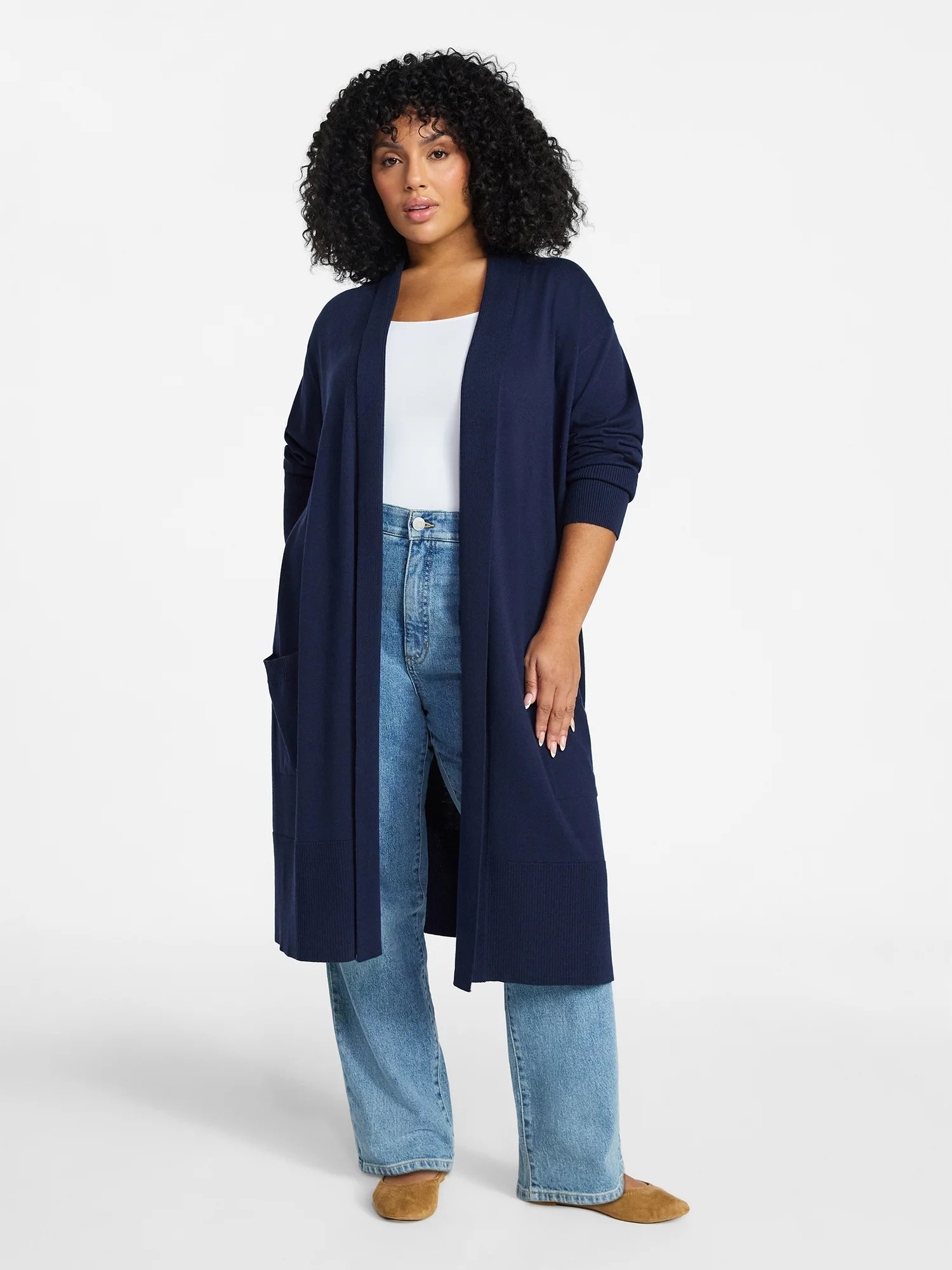 Terra & Sky Women's Plus Size Core Duster Cardigan, Sizes 0X-4X | Walmart (US)