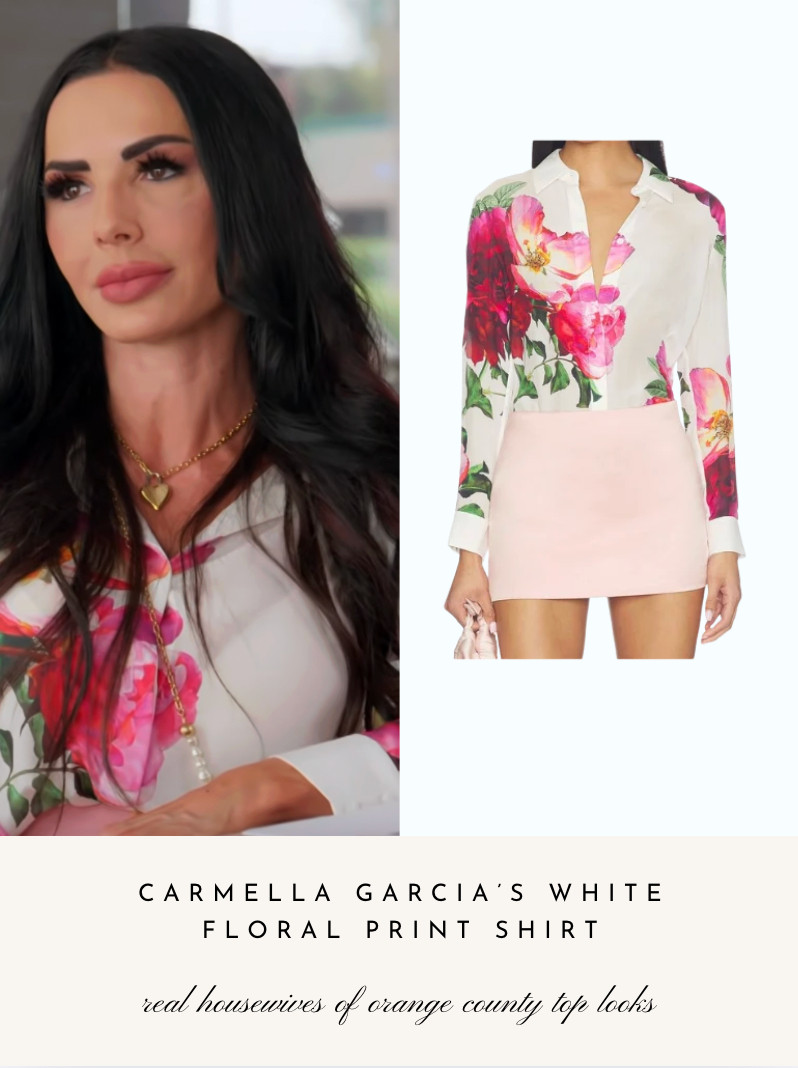 Carmella Garcia's White Floral Print Shirt 

 