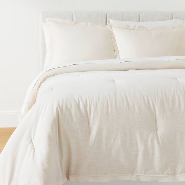 Raw Edge Hemstitch Cotton Slub Comforter & Sham Set - Threshold™ designed with Studio McGee | Target