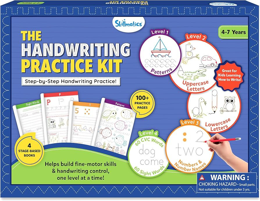 Skillmatics Handwriting Practice Kit \u2013 4 Stage-Based Writing Workbooks with Pencils & Eraser... | Amazon (US)