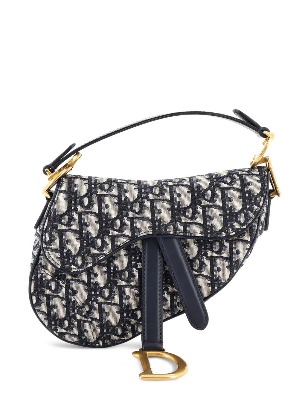 Christian Dior Pre-Owned Saddle Handbag Oblique Canvas Mini shoulder bag - Blue | Farfetch Global