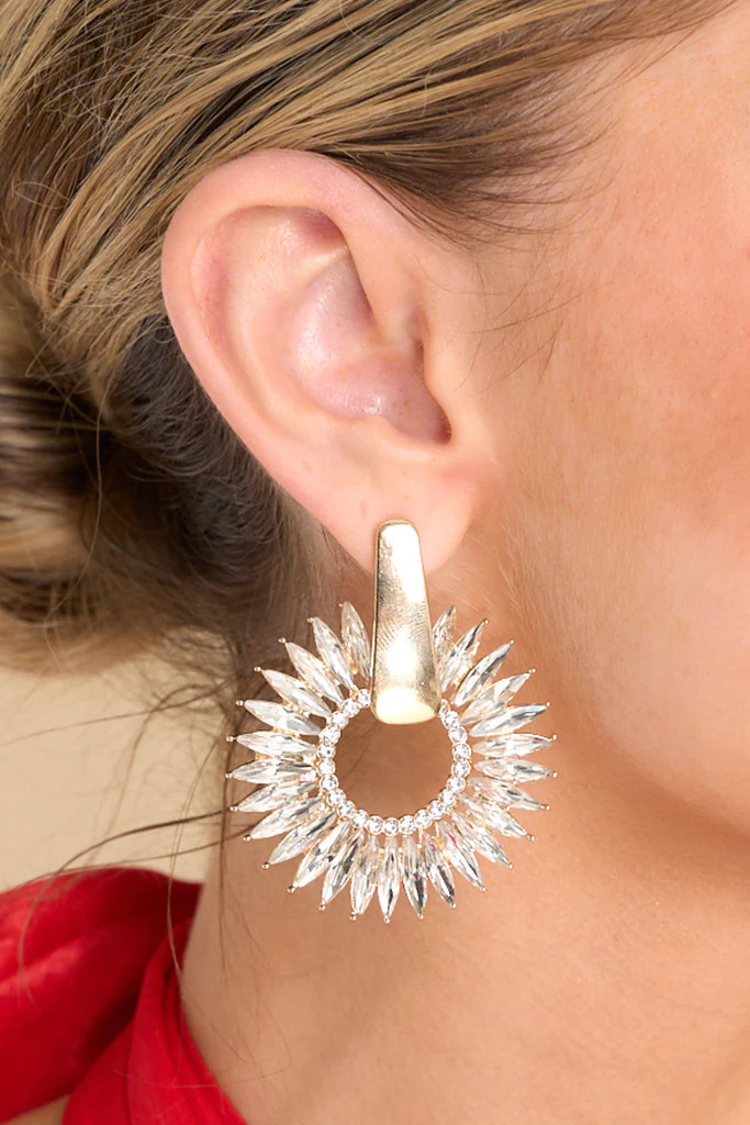 Regal Elegance White Earrings | Red Dress 