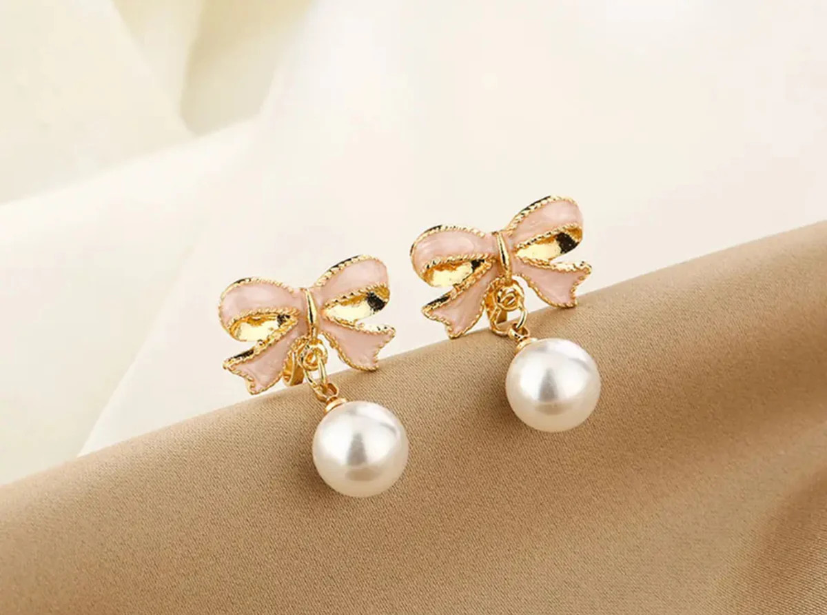 Bow & Pearl Earrings | The Collection TX 