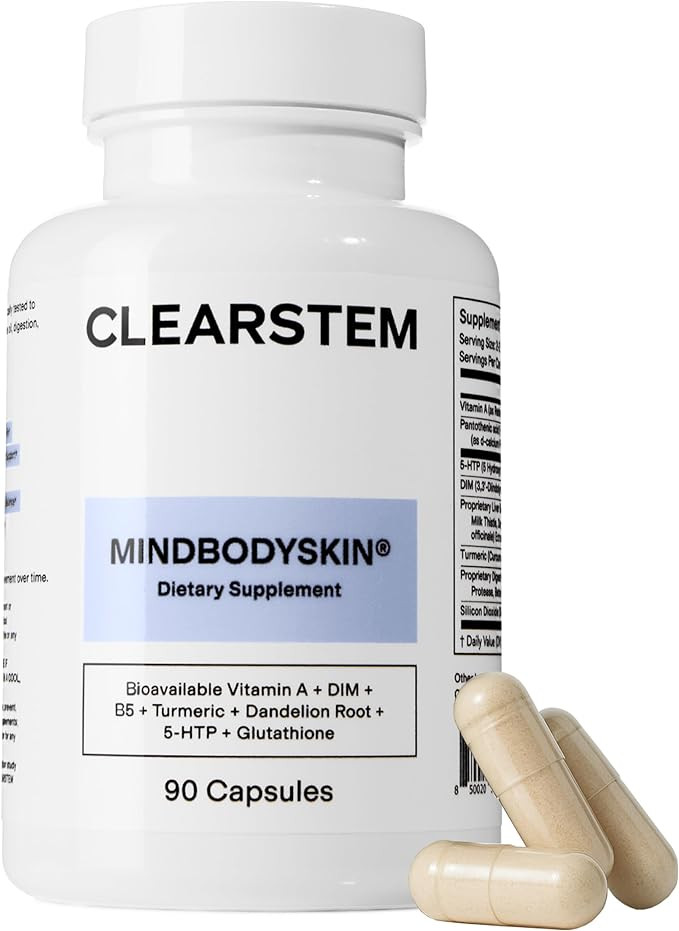 CLEARSTEM - MINDBODYSKIN Hormonal Acne Supplement (5-HTP) - Natural DIM Supplement - Skin Care Vi... | Amazon (US)