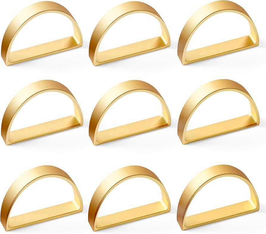 APTWOW Gold Napkin Rings Set of 12, Semicircle Metal Gold Napkin Holder Buckles, Thanksgiving Tab... | Amazon (US)