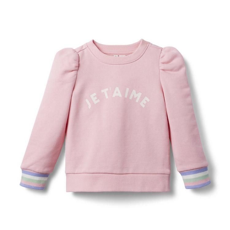 Je T'aime Puff Sleeve Sweatshirt | Janie and Jack