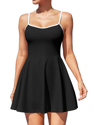 ATTRACO Black Tennis Dress for Women with Inner Shorts Pockets Women Little Black Dress XS | Amazon (US)