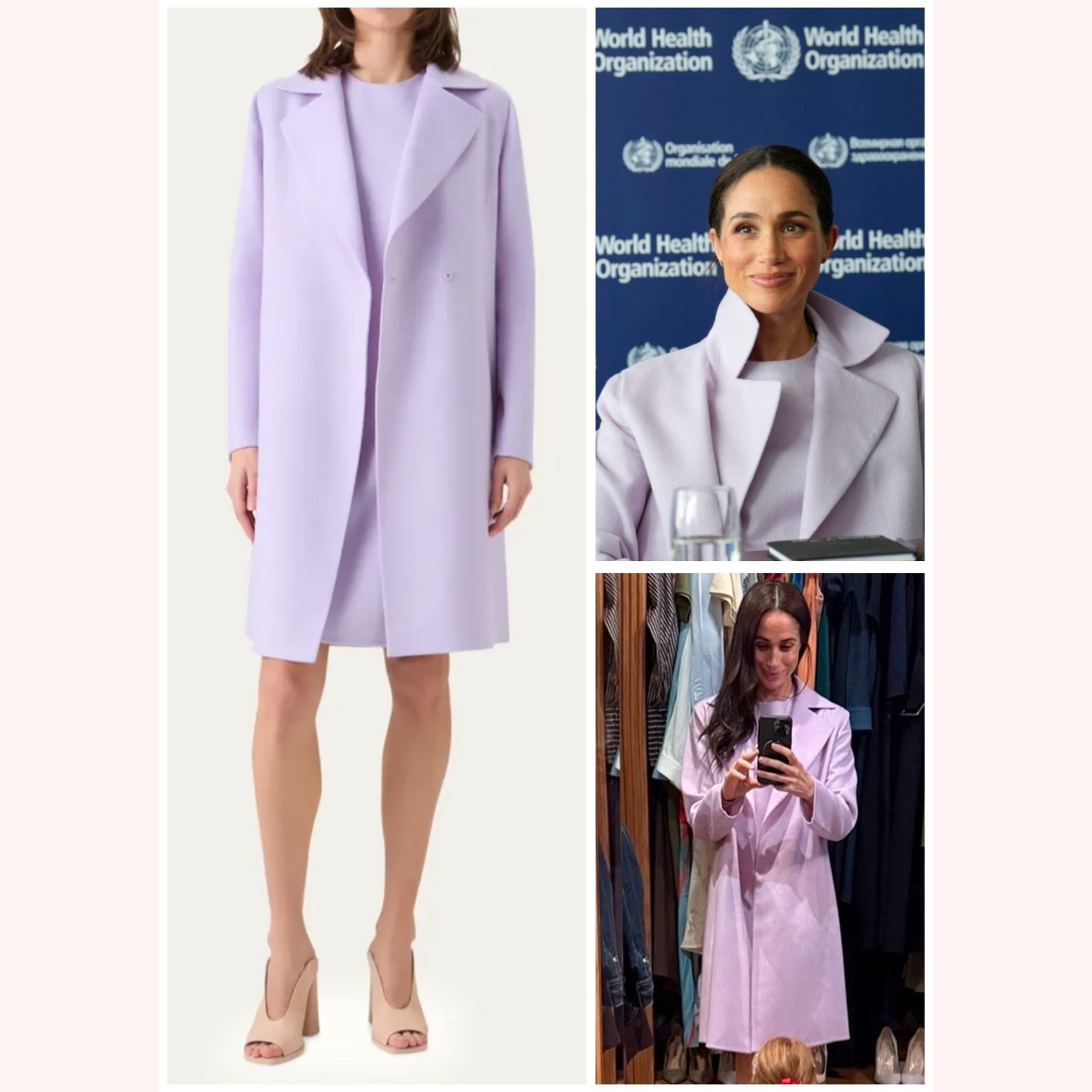 Meghan wearing Akris Bera coat now available for pre-order 💜