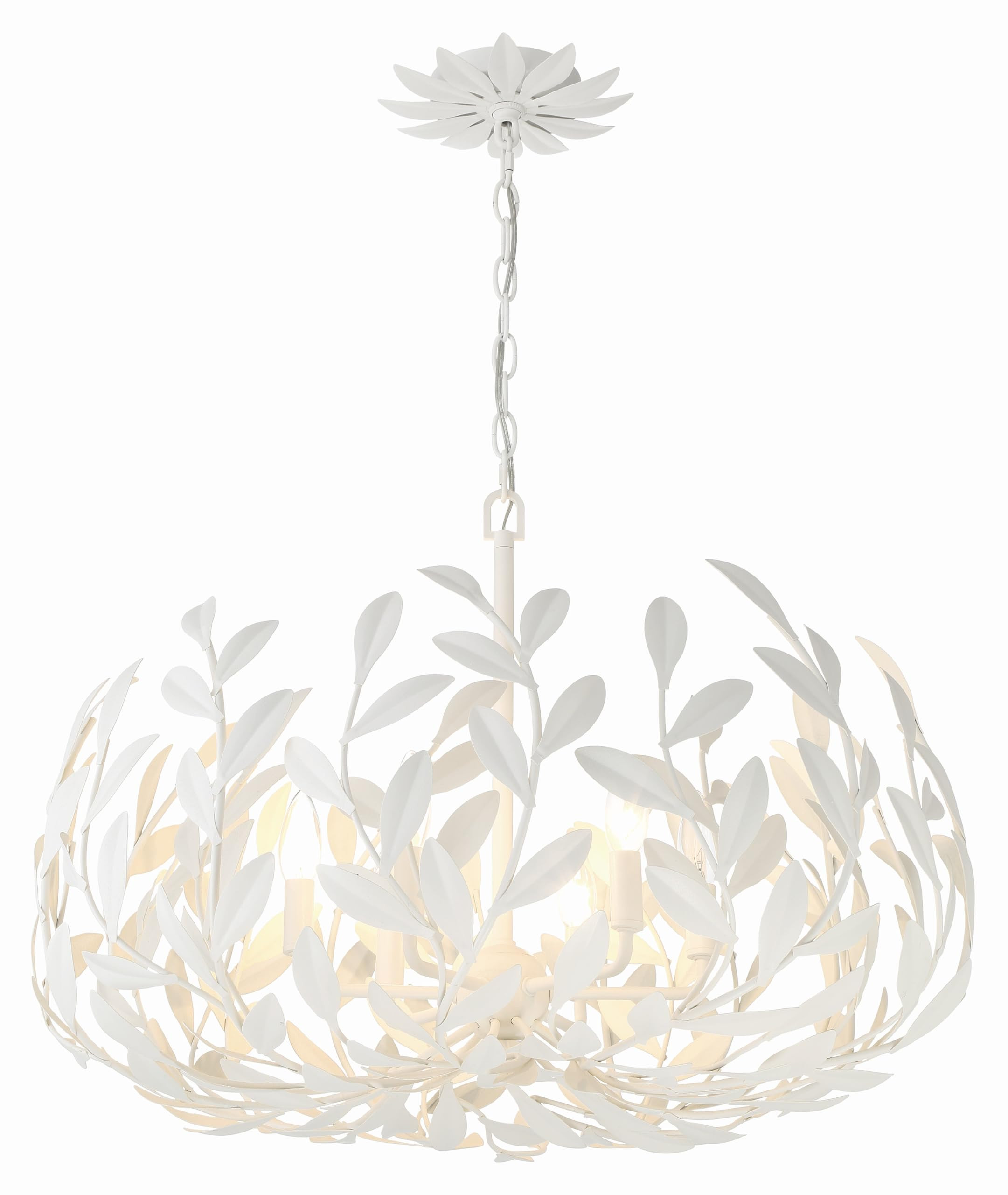Crystorama Broche 6 Light Matte White Chandelier | Amazon (US)