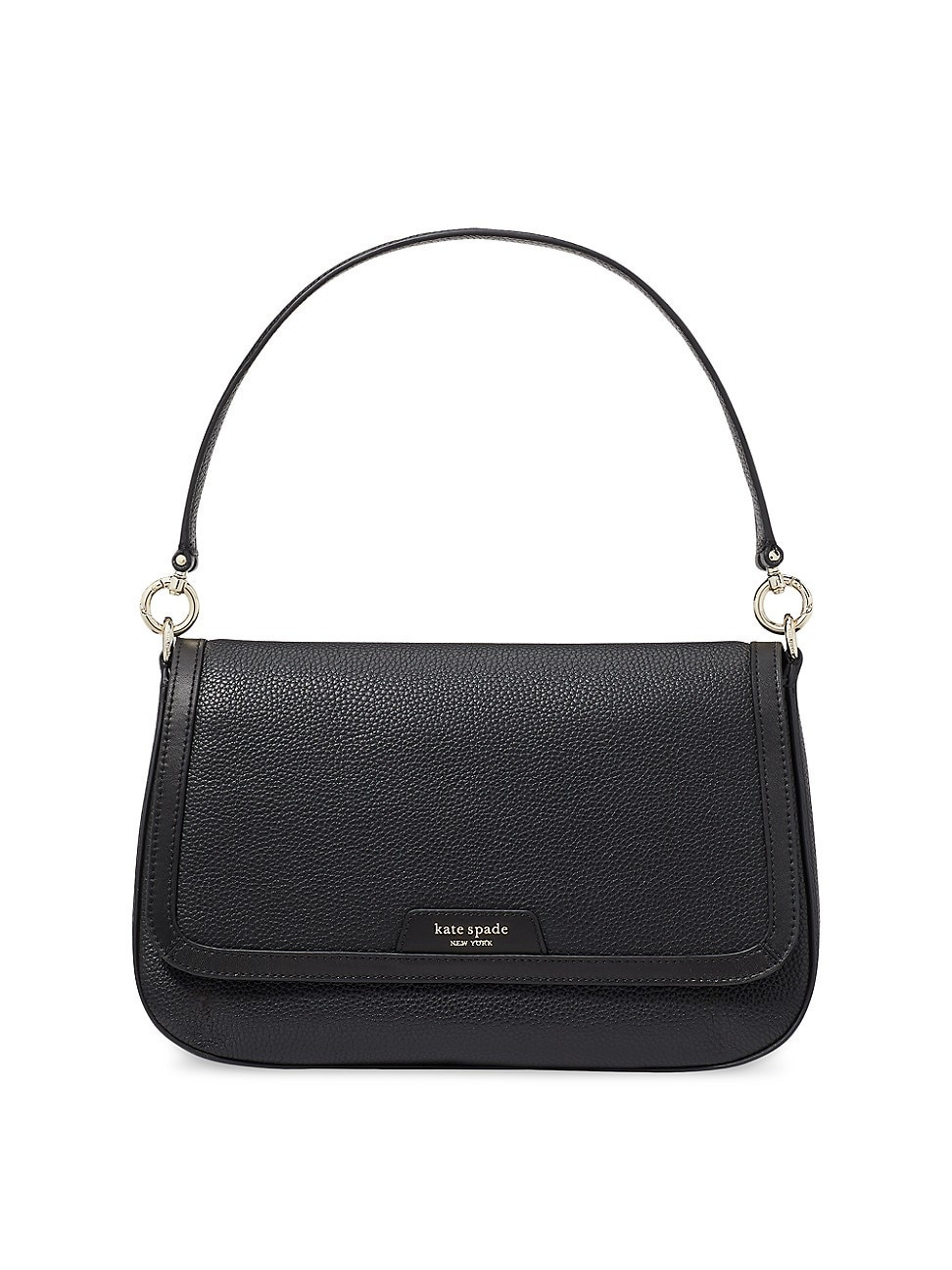 Women's Hudson Pebbled Leather Shoulder Bag - Black | Saks Fifth Avenue