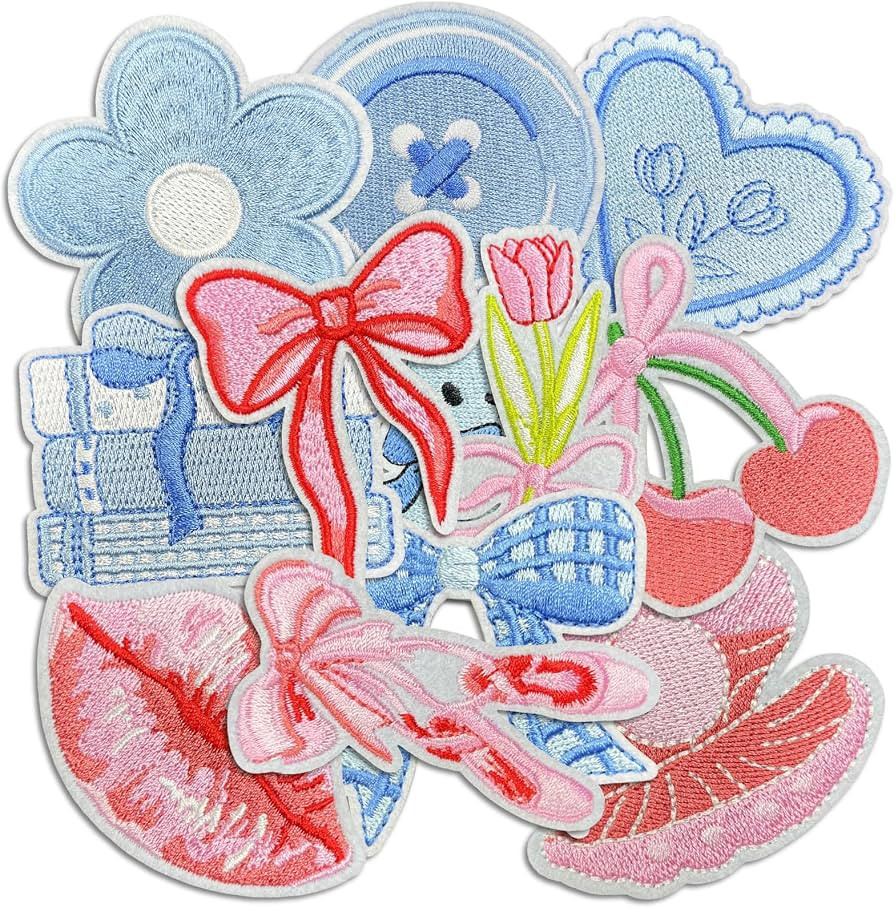 Boho Girly Iron On Patches, Cute Embroidery Applique Patch, DIY Decorative Heat Press Patches for... | Amazon (US)