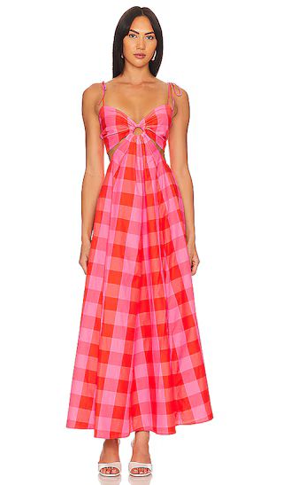 Magda Dress in Big Gingham Red & Pink | Revolve Clothing (Global)
