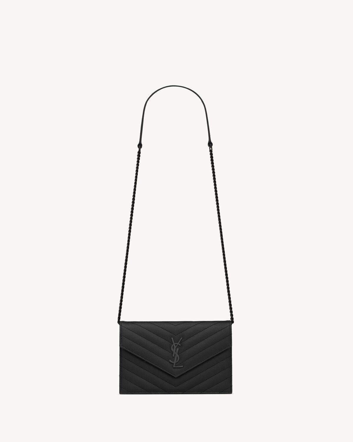 cassandre envelope chain wallet in grain de poudre leather | Saint Laurent Inc. (Global)