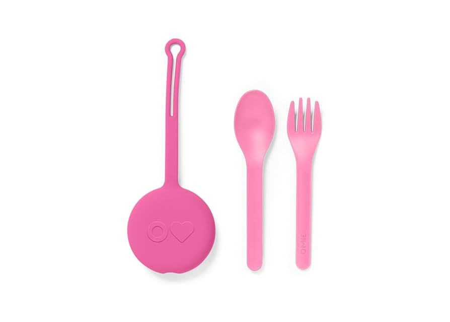 Omie OmieBox Kids Utensils Set with Case - 2 Piece Plastic, Reusable Fork and Spoon Silverware wi... | Amazon (US)
