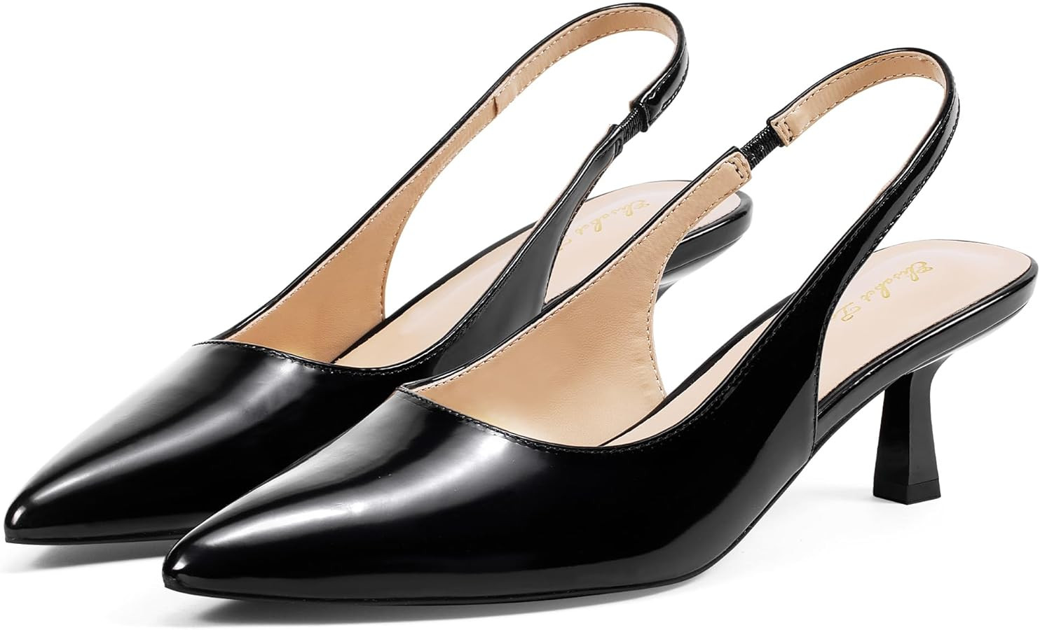 Elisabet Tang Women's Slingback Kitten Heels, 2.16 inch Sexy Closed Pointed Toe Low Stiletto Heel... | Amazon (US)