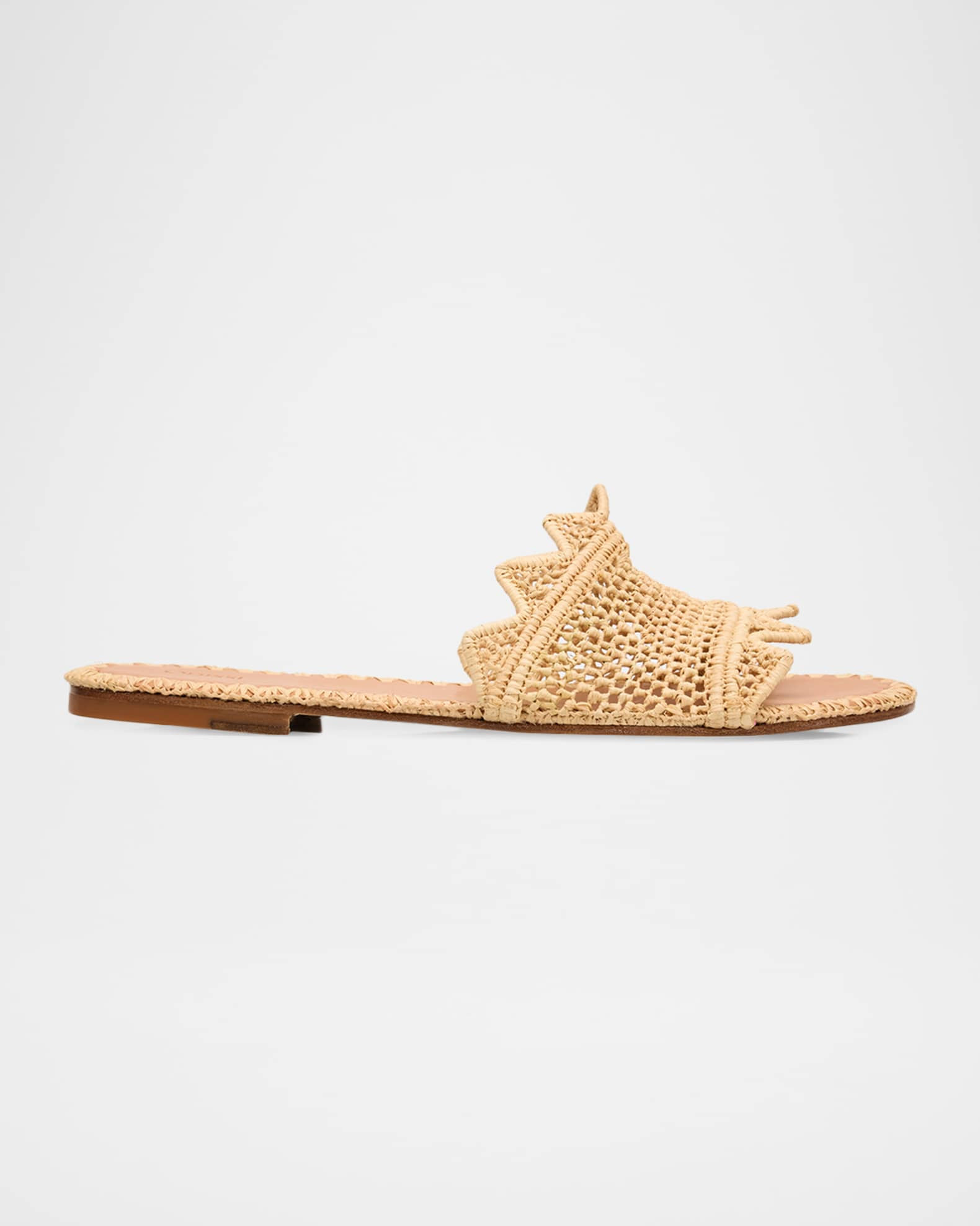 Lucia Raffia Slide Sandals | Neiman Marcus