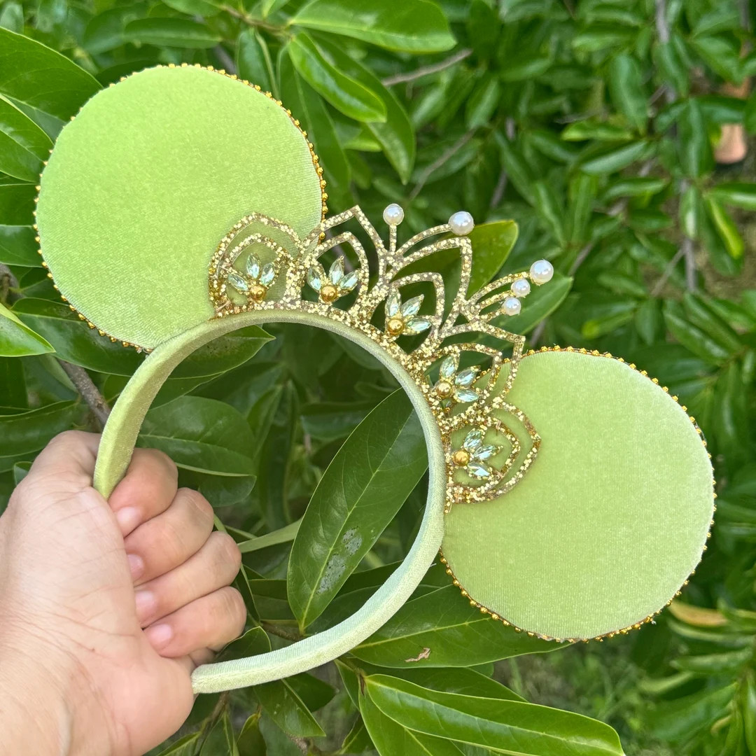 Minnie Mouse Tiana Ears, Disney Ears Tiana, Princess and the Frog Ears Disney, Tiana Disney Ears.... | Etsy (US)