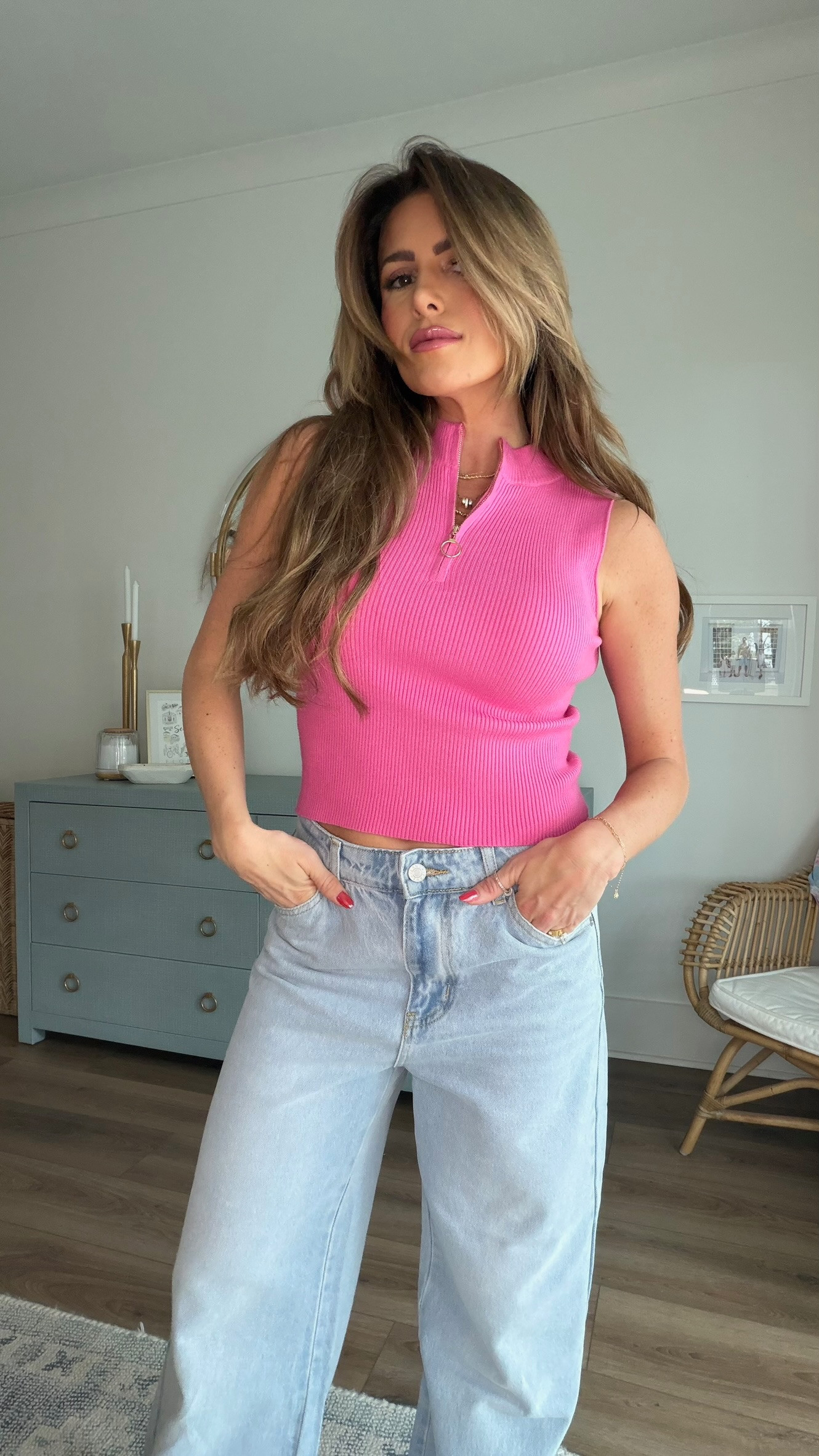 This pink ribbed crop top is perfect for summer. Pair it with high-waisted jeans for a chic, trendy look. 
pink crop top, summer fashion, high-waisted jeans, trendy outfits, chic style, jess fay 

 #LTKPetite