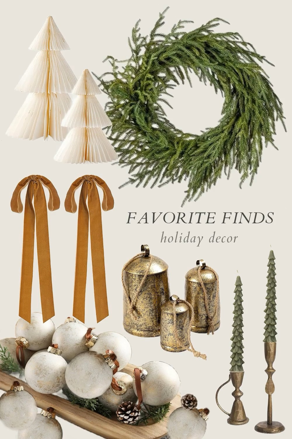 Some of my favorite holiday decor from Amazon perfectly curated for a festive display! hanging metal bell, plaid, stockings, pinecones, wreath, ornament, velvet ribbon, jingle bell, houses, candle holder, candles, Christmas tree

#LTKSeasonal #LTKStyleTip #LTKHome