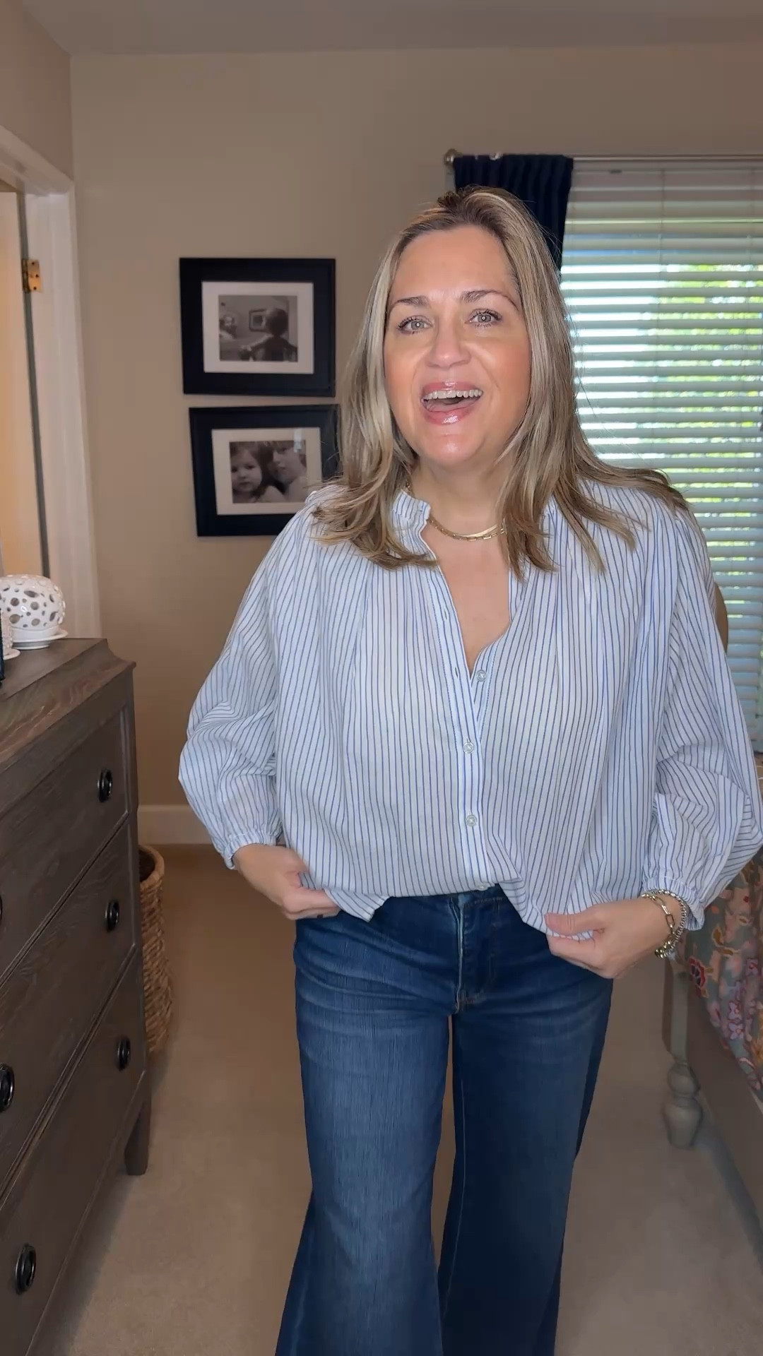 This cute little blouse is adorable and only $24. Comes in pure white as well. It is very soft cotton. 

#LTKdayinmylife #LTKOver40 #LTKootd