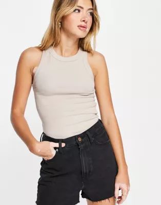 Stradivarius seamless long tank top in stone  | ASOS | ASOS (Global)