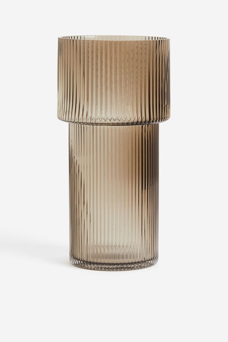 Large Glass Vase - Beige - Home All | H&M US | H&M (US + CA)