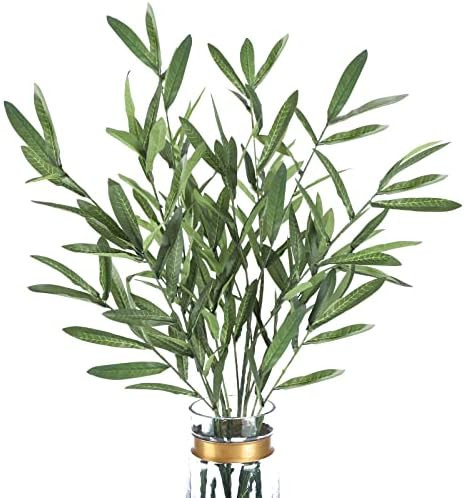 FUNARTY 3pcs 37in Olive Branch for Vases, Faux Greenery Stems Artificial Eucalyptus, Fake Olive T... | Amazon (US)