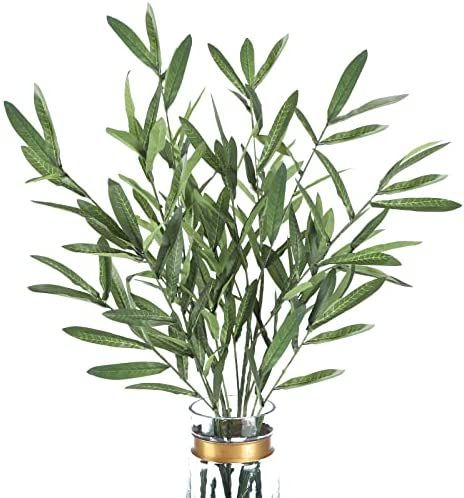 FUNARTY 3pcs 37in Olive Branch for Vases, Faux Greenery Stems Artificial Eucalyptus, Fake Olive T... | Amazon (US)