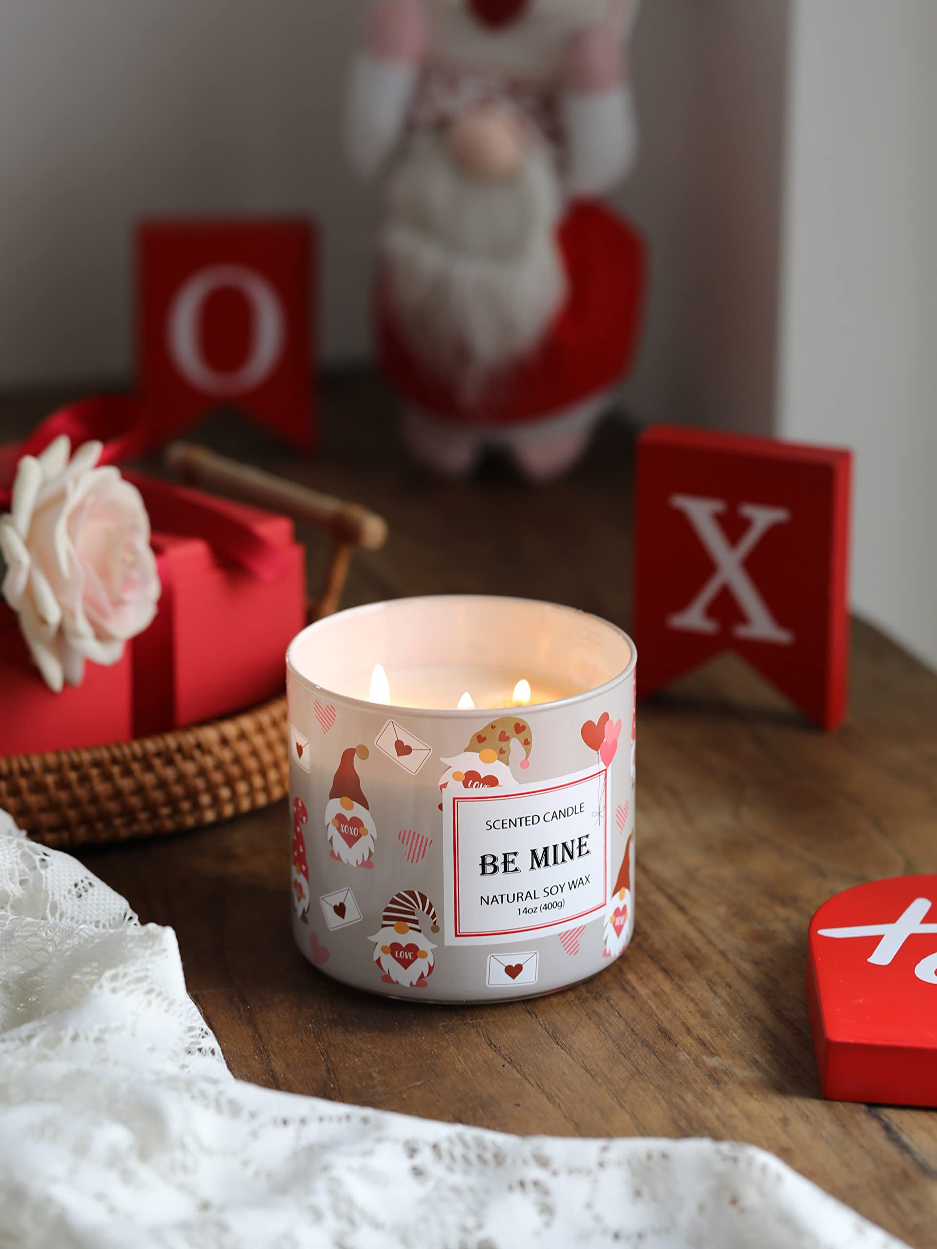 Valentine’s Day Gnomes Candle,Strawberry Scented Candle, Large 3 Wicks, Be Mine Candle Gifts fo... | Amazon (US)