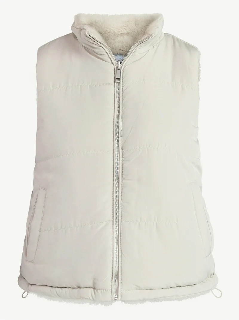 Time and Tru Women's and Women's Plus Faux Fur Reversible Vest, Sizes XS-2X | Walmart (US)