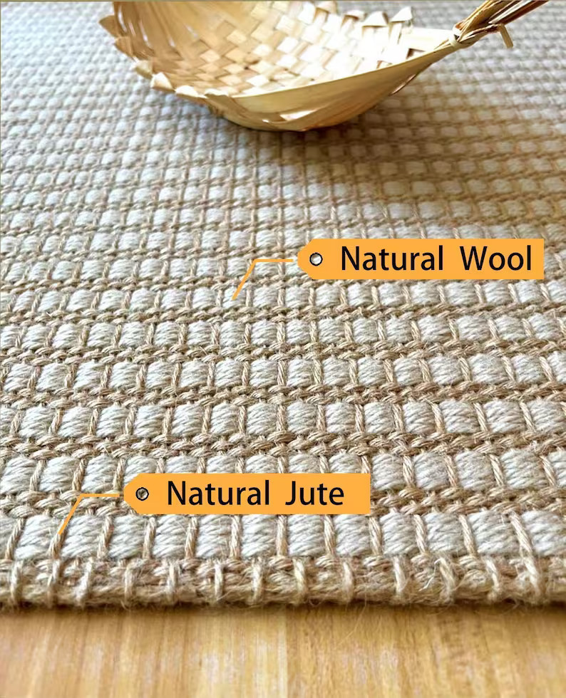 Natural Wooljutearea Rugsofter Than Sisal - Etsy | Etsy (US)