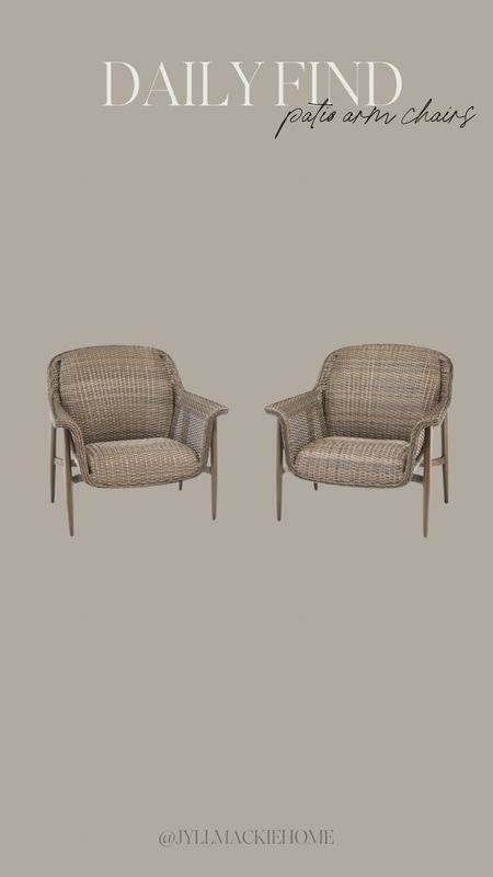 Wicker mid century style patio arm chairs 

#LTKhome #LTKSeasonal