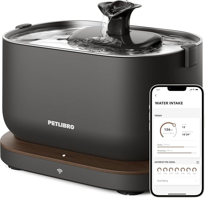 PETLIBRO Cat Water Fountain, App Monitoring Pet Fountains for Cats Indoor with Stainless Steel Tr... | Amazon (US)