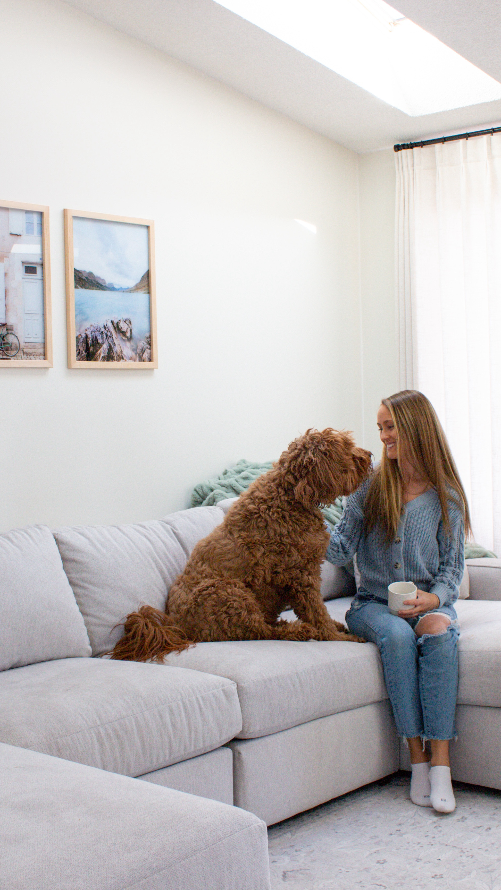 Stain blocking material? Yes, please 🤍 I always wanted a light colored sectional but with kids I was nervous, not anymore 🤍 And can we talk about how comfy and cute this accent chair is? 👌✨ You can shop everything in this video with my link in bio or comment “furniture” and I’ll send you a direct link! #slumberland #slumberlandfurniture 

#LTKFamily #LTKHome #LTKKids