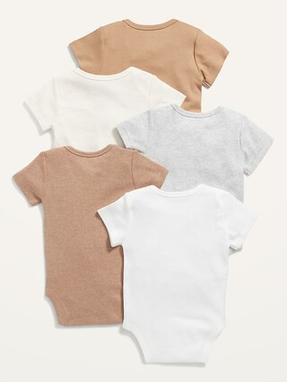 Unisex Short-Sleeve Bodysuit 5-Pack for Baby | Old Navy (US)